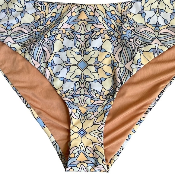 NWT J. Crew Active Curved Waist Cheeky Bikini Bottom Kaleidoscope Print Sz 2X - Picture 4 of 15